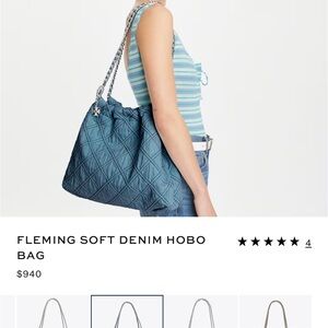 Tory Burch Quilted Blue Hobo Bag